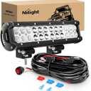 Nilight Led Light Bar 12 Inch 72W Spot Flood Combo Off Road Fog Lights Driving LED Pods with Off Road 16AWG Wiring Harness Kit - 1 Lead for Truck ATV UTV SUV Boat