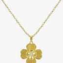 Gold Pendant Necklace Flower Rudder Compass Necklace for Women, Four Leaf Clover Saturn Moon Star Gold Plated Chain Dainty Necklaces Trendy Jewelry Wedding Anniversary Birthday Gift for Her