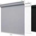 SHADEMOON Blackout Cordless Roller Shades for Indoor Windows,Room Darkening Blind with Spring System Pull Down,Thermal Insulated UV Block Fabric,Home Office (100% Blackout, Grey,43" W x 72" H)