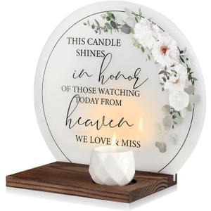 Memorial Candle Sympathy Gifts Wedding Memorial Sign, Memorial Service Decorations, Bereavement Gifts for Loss of Loved One, in Memory of Mom/Father/Husband