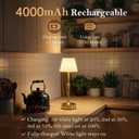 IP65 Waterproof Shower Lamp for Bathroom, Cordless Lamp Rechargeable Battery Operated, 3-Colors Dimmable Wireless Touch Lamp for Bathtub, Shower Light, Bath Light and Relaxing Routines, 1 Pack