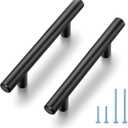 JOY DECOR 30 Pack 5 Inch Cabinet Pulls Kitchen Cabinet Handles with 3 Inch Hole Center Matte Black Cabinet Hardware Stainless Steel Kitchen Drawer Pulls for Cabinets Cupboard, 76mm Hole Centers