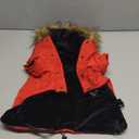 PINA Dog Coats - Waterproof Winter Jacket with Flannel Lining, Faux Fur Hood & Pocket for Small Dogs (L(Chest 21.6"), Red)