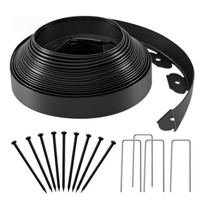 Landscape Edging 2 Inch X 66 FT Garden Edging Border with 60 Metal Spikes + 60 PE Spikes for Lawn,Flower Bed,Yard,Paver,Garden Playground, Fence, Pathway Edging Landscaping