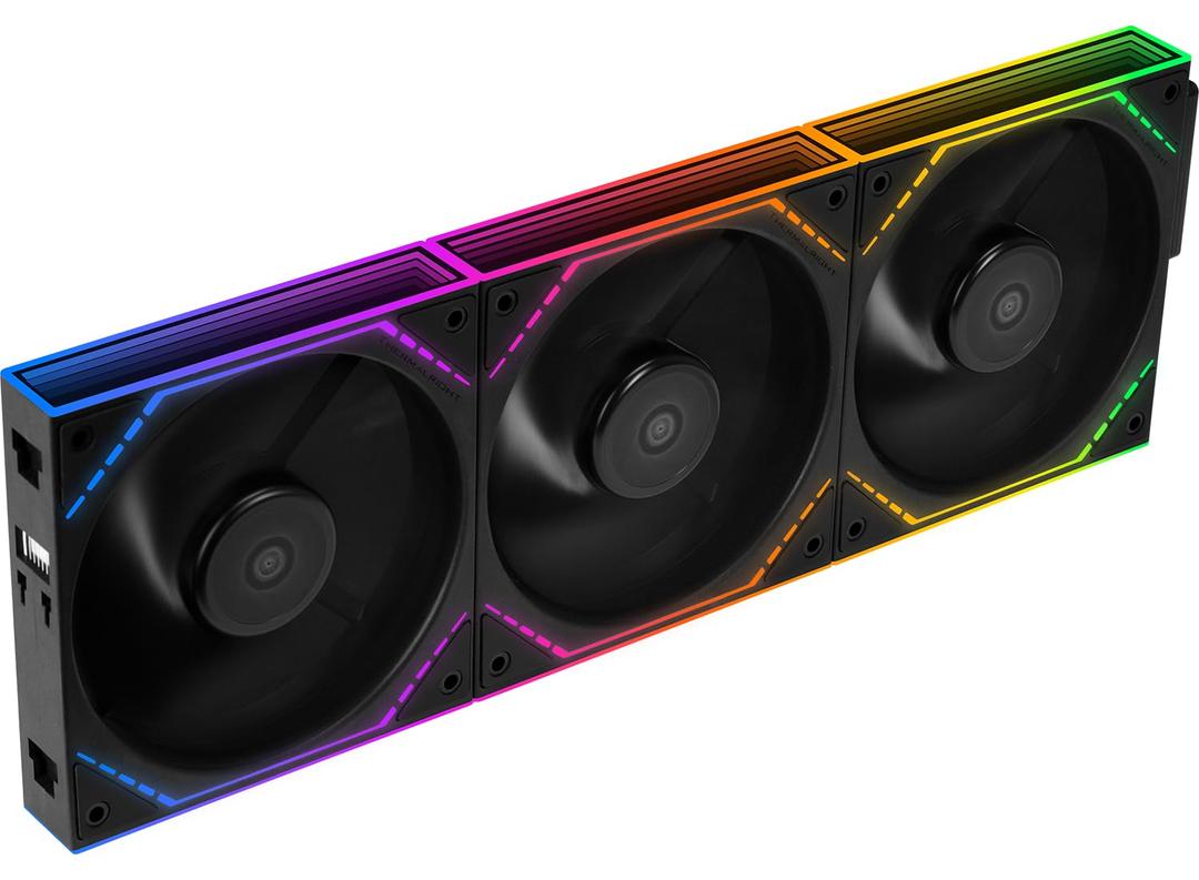 TL-M12QR X3 120mm ARGB PC Fans  Reverse Blade Design, 1500RPM, Silent Operation, Daisy-Chain Connection, with Infinite Mirror Effect (Black-3Pack)