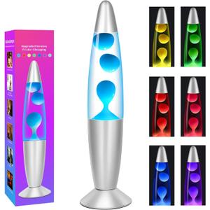 7 Color Changing LED Liquid Motion Lamp, 13-inch Liquid Night Lights for Kids Adults, Home Decor for Living Room Bedroom, Birthday Gifts for Boys Girls (White)