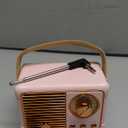 Retro Bluetooth Speaker, Wireless Mini Portable Speakers Vintage Radio Support USB/TF Card/AUX, Cute Bluetooth Speaker for Kitchen Desk Bedroom Office, Birthday Gifts for Women Teenage, Pink