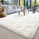8x10 Area Rugs for Living Room, Ultra Soft Fluffy Large Shaggy Rug Carpet for Bedroom, Non-Slip Fuzzy Plush Rugs for Nursery Boys Girls Kids Room Modern Indoor Home Decor, Cream White