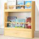 SUMGAR Kids Bookshelf for Kids Rooms Nursery Book Shelves Toddler Baby Montessori Small Bookcase for Bedroom Reading Nook Childrens Wooden Book Storage Organizer Rack for Girls Boys Daycare 2 Tier