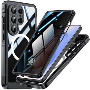 Privacy Case for Samsung Galaxy S26 Ultra,Compatible MagSafe,Galaxy S26 Ultra Magnetic Cover Built-in Privacy Screen Protector and Camera Protector,Full Body Case for Samsung S26 Ultra,Black