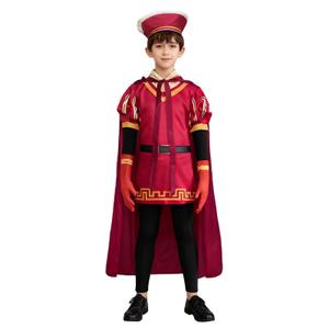Uisozsfeb Men & Kids Classic Role Lord Costume Halloween Cosplay Red Cloak Top Costumes Robe Cape (MY2021149-Kid, L)