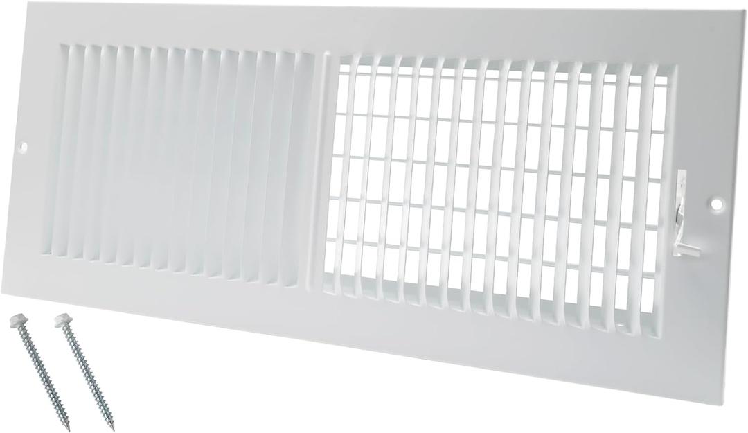 16 x 6 Inch [Duct Opening] Air Vent Covers for Wall or Ceiling - High Airflow 2 Way Steel Ventilation - Adjustable Wall/Ceiling Register, 17-3/4 Inch x 7-3/4 Inch [Overall Dimensions]