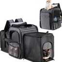 Cat Backpack Carrier,Double Side Expandable Cat Carrier Backpack,Dog Carrier Backpack for Medium Cats and Small Dogs,Puppies Up to 20 Lbs,Pets Carrier Backpack with Breathable Mesh(Grey)