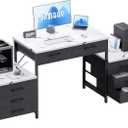 Pamray 63 Inch Computer Desk with 8 Drawers for Study Writing Work