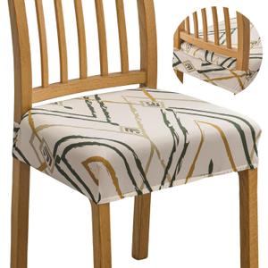 FUANGUI Dining Chair Covers Set of 4, Stretch Jacquard Removable and Washable Chair Seat Covers, Protector Chair Cushion Kitchen Dining Home Slipcovers(4 Pack)