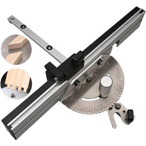 Precision Miter Gauge with Miter Gauge Fence + Repetitive Cut Flip Stop, Miter Gauge Assembly with 27 Angle Stops/ 60 Angled Ends, Router Table Saw Accessories