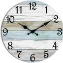 CHYLIN Wall Clock, Silent Non Ticking Battery Operated, Rustic Coastal Country Clock Decorative for Bathroom Kitchen Bedroom 8