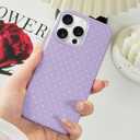 Hython for iPhone 13 Pro Case Cute Polka Dot Aesthetic Design Simple Cover 6.1", Thin Slim Anti-Scratch Soft TPU Bumper Shockproof Rubber Protective Phone Cases for Women Girls Girly Boys, Purple