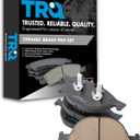 TRQ Front Ceramic Brake Pad Set Includes Contact Point Grease Compatible with 2014-18 Jaguar XJ Supercharged 2014-18 XJ L Supercharged 2014-17 XJR 2018-19 XJR575