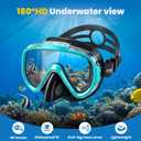 Aegend Snorkeling Gear for Adult Kids, Snorkel Set with Raised Nose Cover | Dry Snorkel Anti-Fog with Mesh Bag, HD View Anti-Leak for Scuba Diving