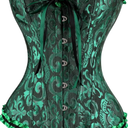 JoyPeak Corset Tops for Women,Lace Bustier Corset Lingerie top,Renaissance Overbust Corset Push Up Bodysuit (US, Large, Dark Green)
