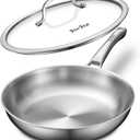 VocVoi Stainless Steel Pan, 12 Inch with Lid Stainless Steel Frying Pan, Non Toxic Tri-Ply Skillet, PFOA&PTFE Free, Oven and Dishwasher Safe, Induction Compatible