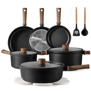 CAROTE Nonstick Pots and Pans, Induction Cookware Set 16pcs Kitchen Cooking Sets, Pot and Pan Non Stick w/Frying pan (PFOS, PFOA Free)