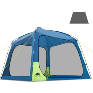 10 X 10ft Screen House Room for Camping, Screened Mesh Net Wall Canopy Tent, UPF 50+ Screen Tent with Floor for Patios Outdoor Camping Activities