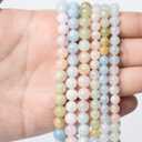 Song Xi 60Pcs A+ Grade 6mm Natural Beads Genuine Real Gemstone Beads Round Loose Beads for Jewelry Bracelet Making DIY(Rainbow Morgan)