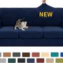 XINEAGE 2025 New 4 Pieces Couch Covers for 3 Cushion Couch Super Stretch Thick Soft Sofa Cover Anti Slip Sofa Slipcover Dogs Cats Furniture Protector (Navy Blue, 71"-91")