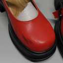 Mary Janes for Women Chunky Platform Mary Jane Heels Comfortable Dress Pumps Casual Office Work Shoes (6, Red)