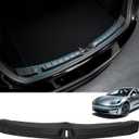 LOCOPOW Rear Bumper Guard Protector for 2024 2025 Tesla Model 3 Highland TPE Trunk Bumper Sill Cover Model 3 Highland Interior Accessories