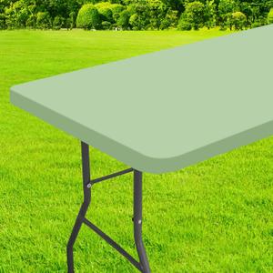 homing Rectangle Table Cloth Cover, Waterproof Polyester Elastic Fitted Tablecloth, Fits for 5 Foot Folding Tables, Washable Table Protector for Picnic, Camping, Outdoor (Green, 30" x 60")