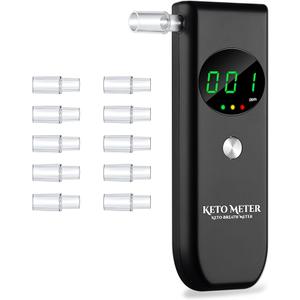 Professional Ketone Breath Analyzer Portable Breath Ketosis Meter for Ketosis Testing - High Precision Ketone Breath Tester with 10 Mouthpieces for Tracking Your Ketones