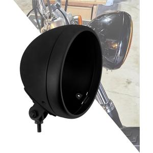 HDBUBALUS Motorcycle 7" Headlight Housing 7 Inch Head Lamp Bucket Fit for Harley Dyna Softail FX Custom Sportster XL (Black)