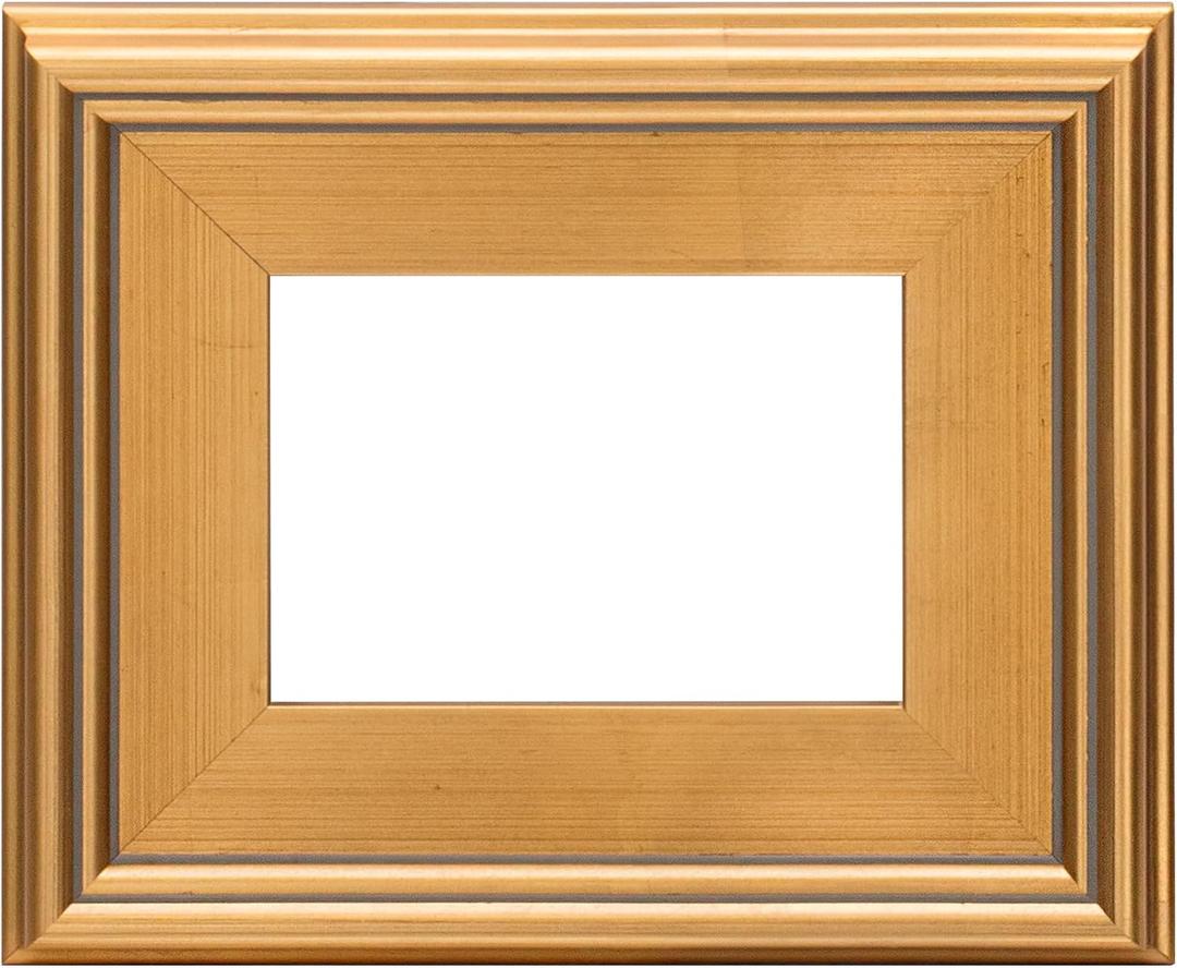8x10 Plein Air Style Frame, Hand Leafed Gold, Museum Quality
For Art Panels, Stretched Canvas & Pictures. Gessoed Wood Construction, Open Back without Glazing, Includes Hanging Hardware
