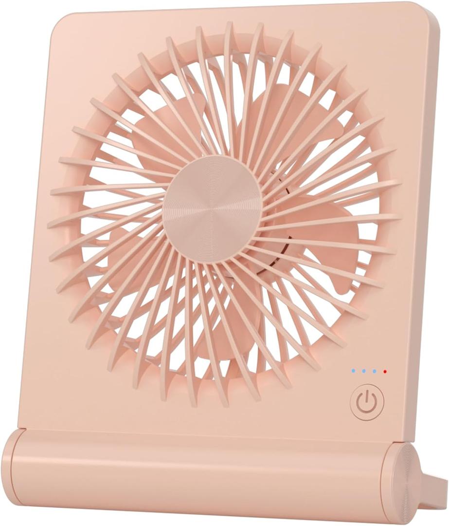Small Desk Fan,Rechargeable USB Fan Battery Operated,Ultra Quiet, Strong Wind, 3 Speeds Travel Fans