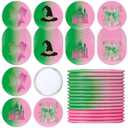 Marsui 24 Pcs Green and Pink Birthday Party Favors Witch Gifts for Girl Women Bulk Witch Mini Compact Mirror 2.76 Inch Portable Pocket Makeup Mirror for Goody Bags Stuffer Bridal Travel Friends