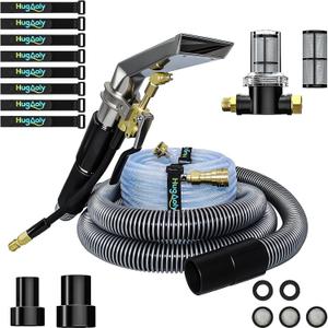 Shop Vac Extractor Kit,Wet Deep Dirt Cleaning Vacuum Extractor Kit,with 50FT Water Pipe,10FT Vacuum Hose,Convert Shop Vac to Professional Fabric Cleaner Machine,for Auto Carpet,Fabric Sofa,Pet Mess.