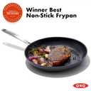 OXO Enhanced 12" Frying Pan Skillet, PFAS-Free Ceramic Nonstick, Durable Hard Anodized Cookware, Scratch Resistant, Stainless Steel Handle, Good Grips, Dishwasher & Oven safe, Black