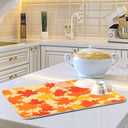 Autumn Maple Leaves Thanksgiving Dish Drying Mat for Kitchen Counter Absorbent Microfiber Drying Pad, Medium 16x18 in