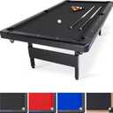 GoSports 6, 7, or 8 ft Billiards Tables - No Assembly, Choose Your Color - Portable Pool Table Includes Full Set of Balls, 2 Cue Sticks, Chalk and Felt Brush