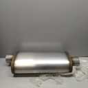 Floshine Universal Stainless Performance Exhaust Muffler, 3 inch Offset Inlet Center Outlet muffler, straight through