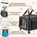 RUFF LIFE 101 Airline Approved Expandable Premium Pet Carrier on Wheels- Two Sided Rolling Carrier- Designed for Dogs & Cats- Extra Spacious Soft Lined Carrier! (Black) (RL-PET-CARRIER-WHEELS)