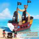 Pirate Ship Adventure Playset with Lights and Sounds - Includes 2 Pirate Figures, Treasure Chest & Cannons - Pretend Play Gift for Kids Ages 3+ Boys Girls - Birthday, for Kids