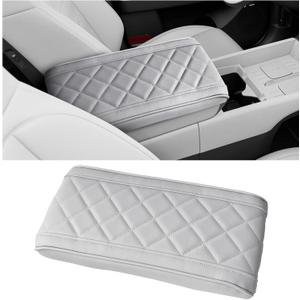 SKTU 2024 2025 Santa Fe Accessories Center Console Cover Compatible with 2024 2025 Hyundai Santa Fe Armrest Cover Hyundai Santa Fe 2024 Accessories 2024 2025 Santa Fe Center Console Cushion (Grey)