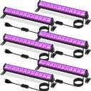 40W Black Light Bar, LED Blacklight with 6FT Cord & Switch, Black Lights for Glow Party, Halloween, Birthday, Body Paint, Bedroom, Classroom, Light Up Large Space, 6 Pack