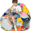 Clear Stuffed Animal Chair Storage Bean Bag Chair Cover  Extra Large 150L Toy Organizer for Kids, Waterproof Easy-Clean Plush Toy Holder Seat (Cover Only, No Filler Included)