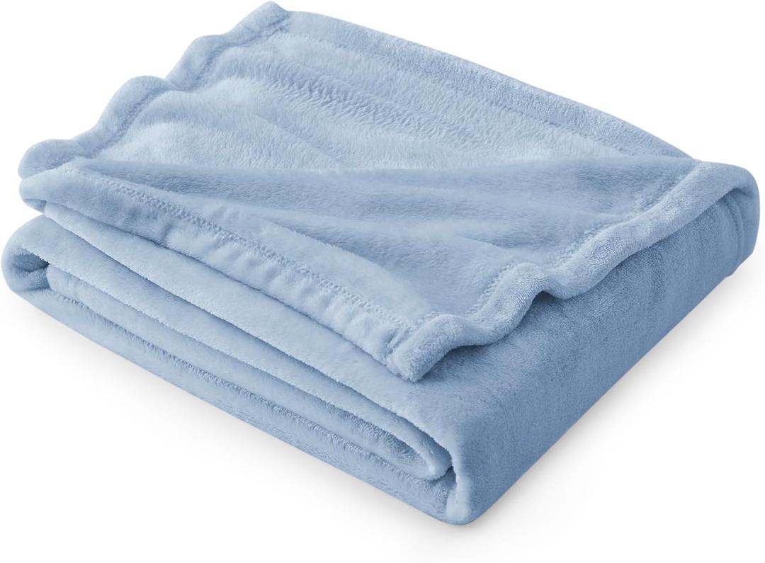 Bedsure Fleece Throw Blanket for Couch Light Blue - Lightweight Plush Fuzzy Cozy Soft Blankets and Throws for Sofa, 50x60 inches (Throw (50" x 60"))
