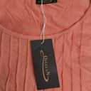OFEEFAN Womens Tops Tulip Short Sleeve Blouses Pleated Front Summer Beach Vacation Outfits L Pink